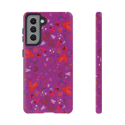 Heart Doodles - Deep Magenta B805AE - Tough Cases