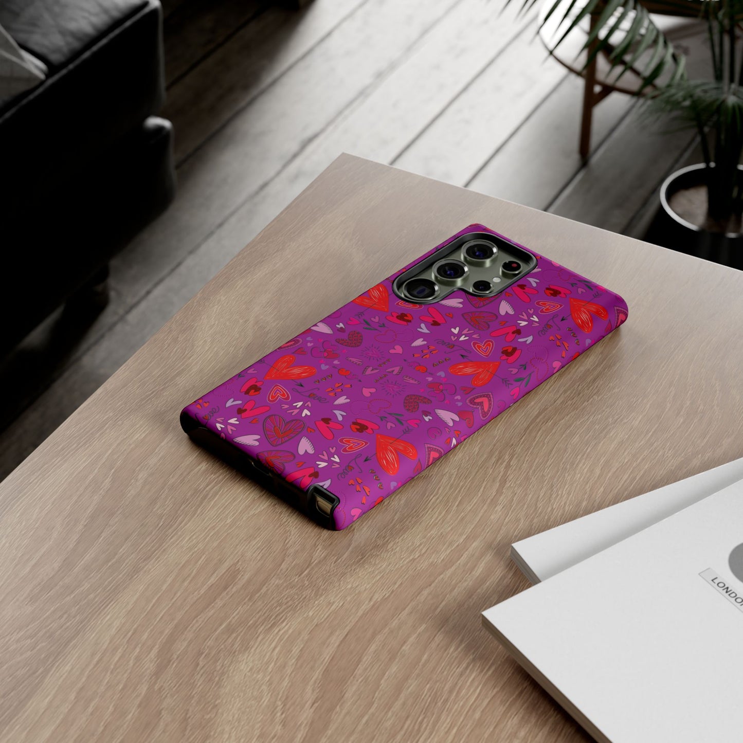 Heart Doodles - Deep Magenta B805AE - Tough Cases