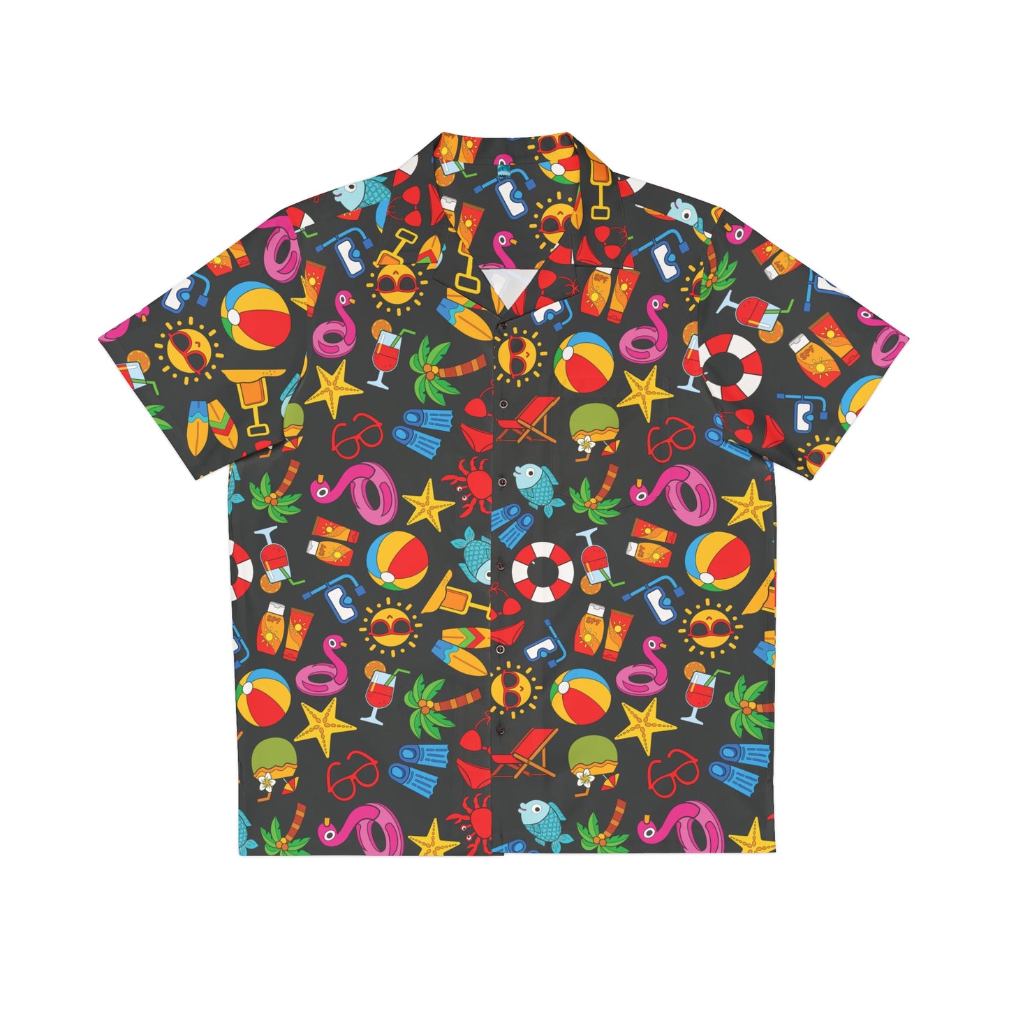 Summer Vibes - Black 000000 - Men's Hawaiian Shirt