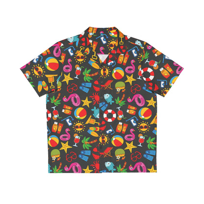 Summer Vibes - Black 000000 - Men's Hawaiian Shirt