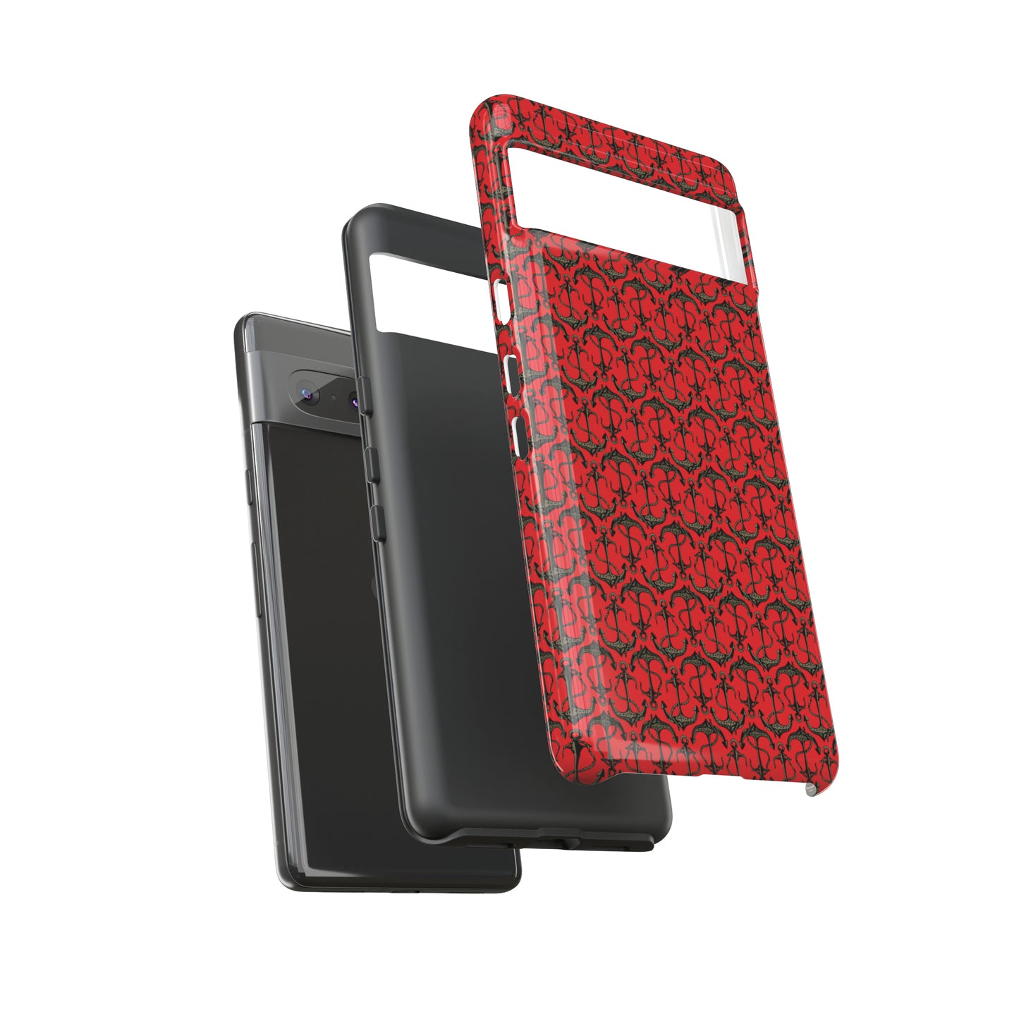 Anchors Away - Black Gray - Scarlet de0000 - Tough Cases