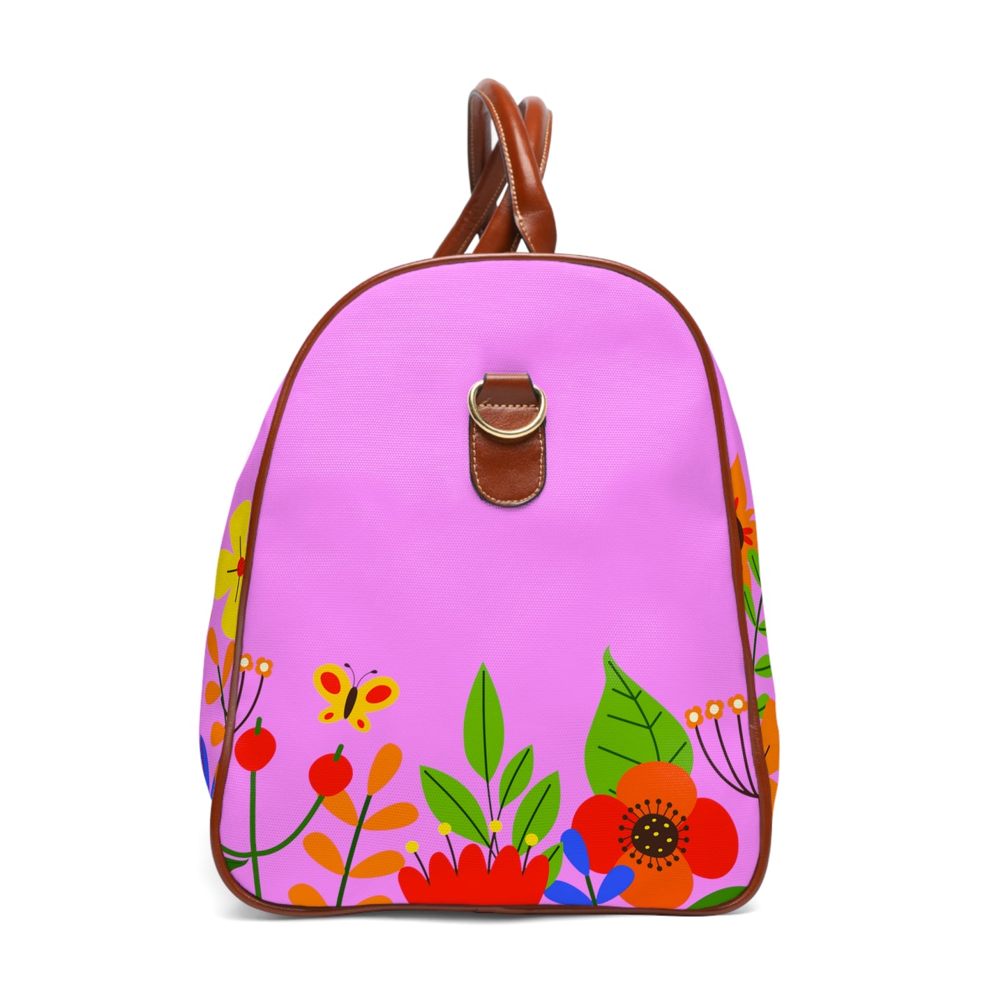 Bright Summer flowers - Fuschia Pink ff8eff - Waterproof Travel Bag