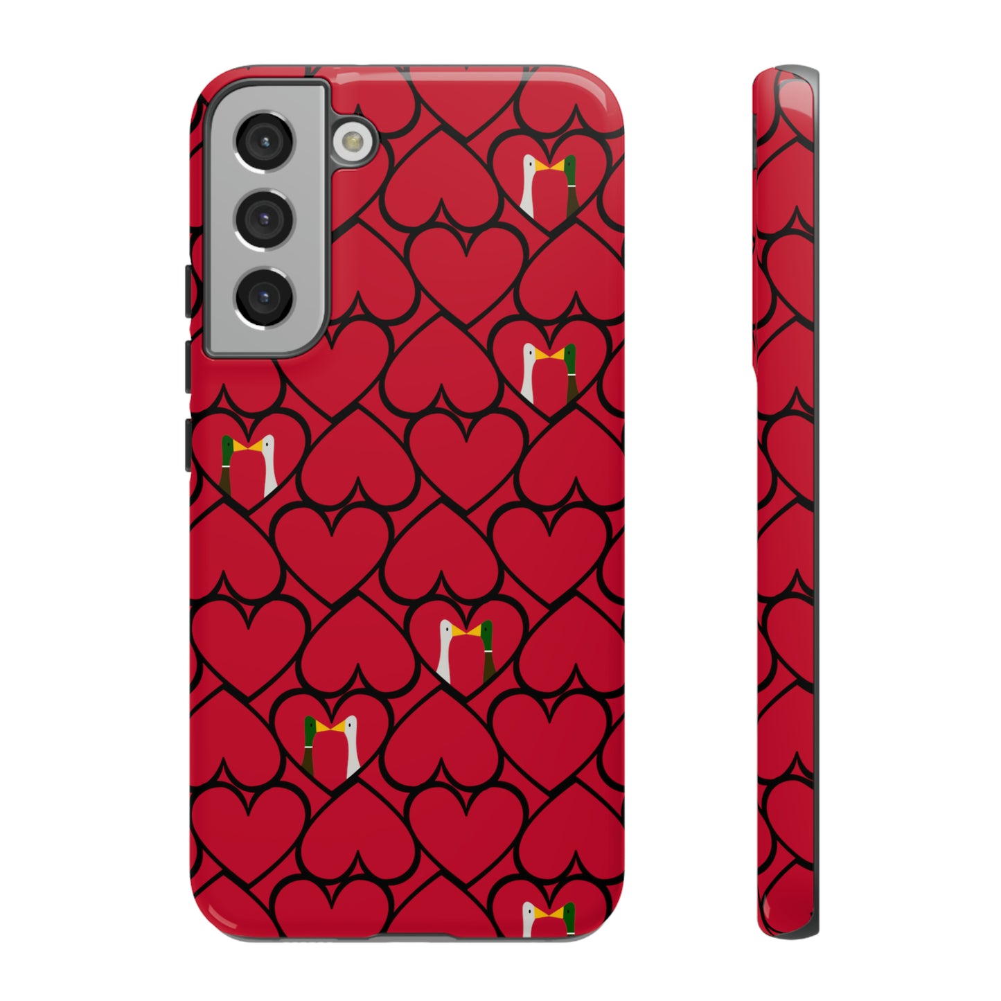 Ducks in hearts - Fire Engine Red c8092e - Tough Cases