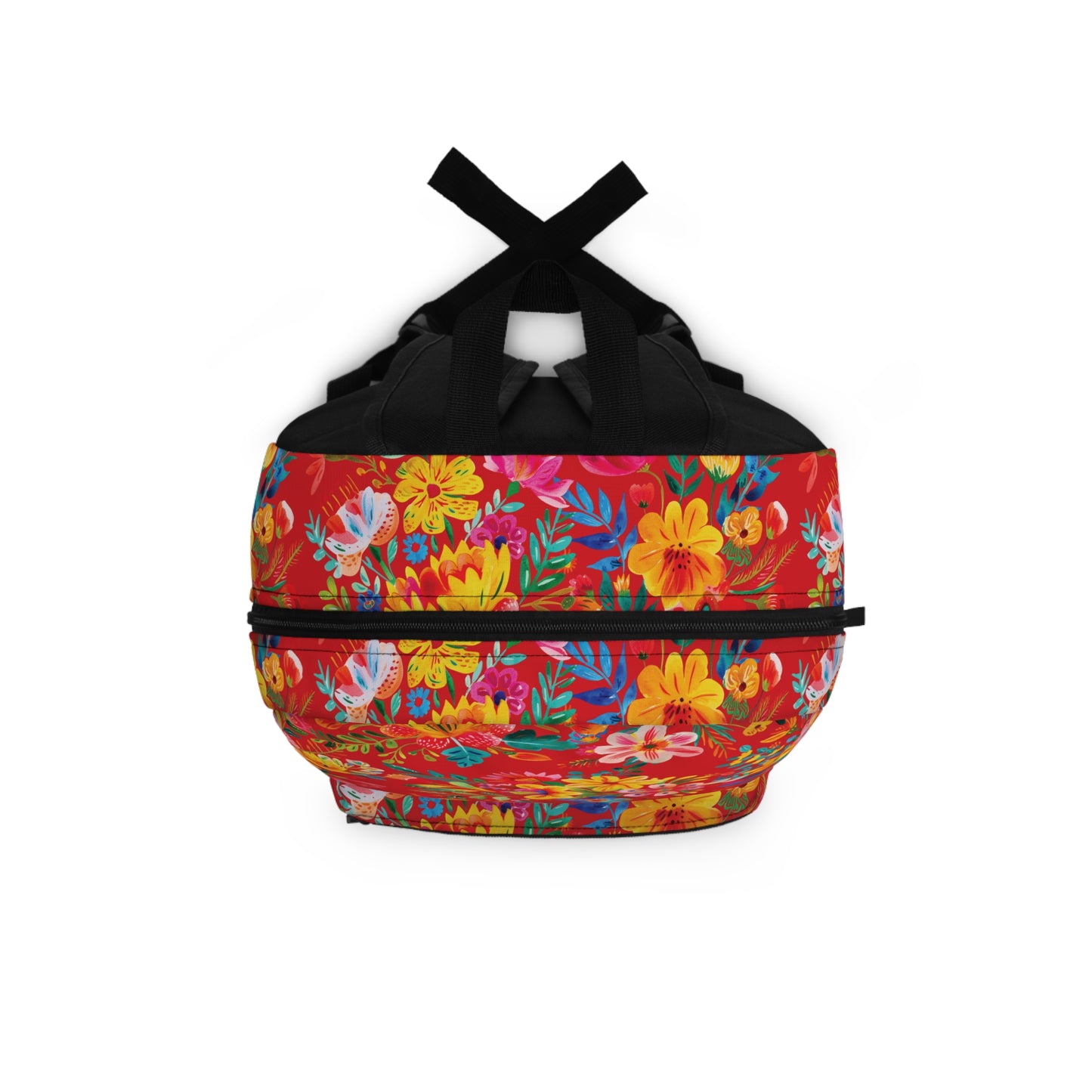 Bright Bold Watercolor Flowers - Scarlet de0000 - Backpack