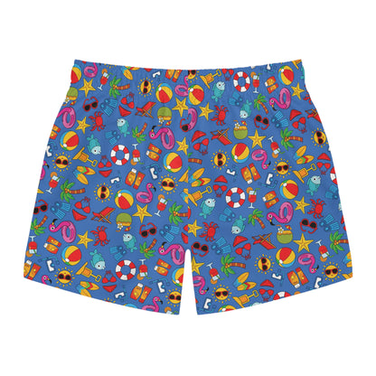 Summer Vibes - Azure 0080FF - Swim Trunks