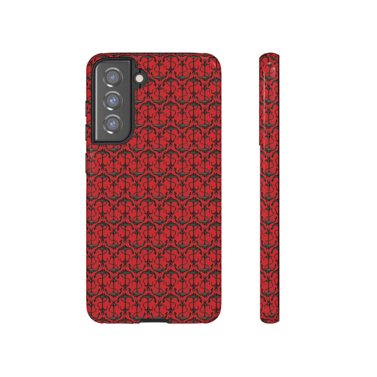 Anchors Away - Black Gray - Scarlet de0000 - Tough Cases