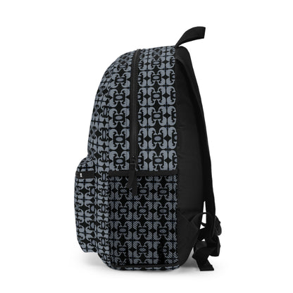 Playful dolphins - Gray - Black 000000 - Backpack