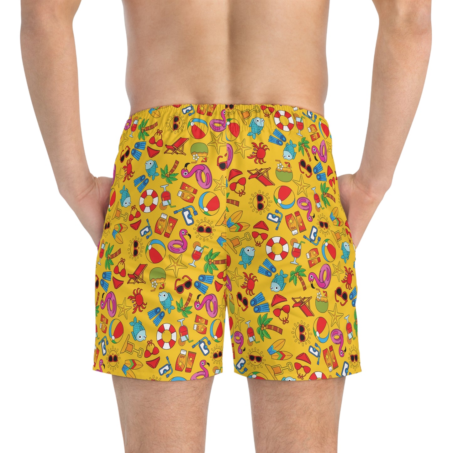 Summer Vibes - Gold Color ffcc00 - Swim Trunks