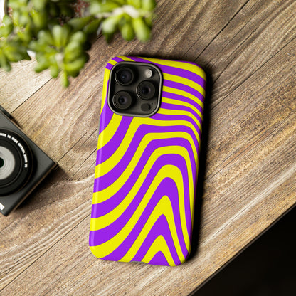 Retro wavy - yellow and purple - Tough Cases