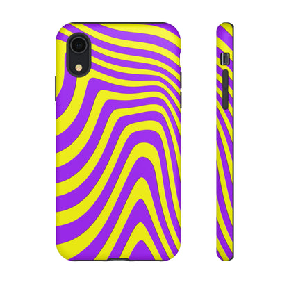 Retro wavy - yellow and purple - Tough Cases