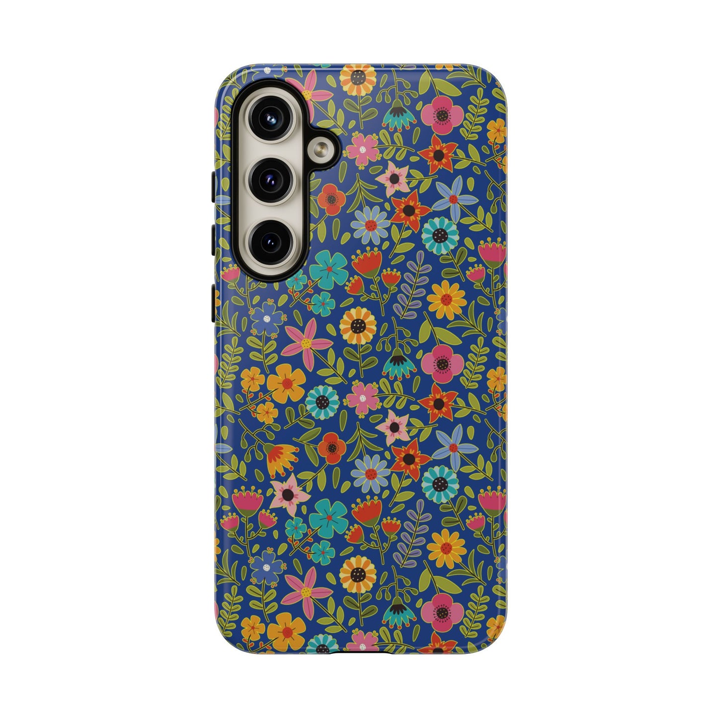 Playful Spring flowers - blue - Tough Cases