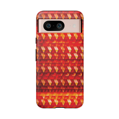 Geometric Flame - Red Triangles - Boston University Red d00000 - Tough Cases