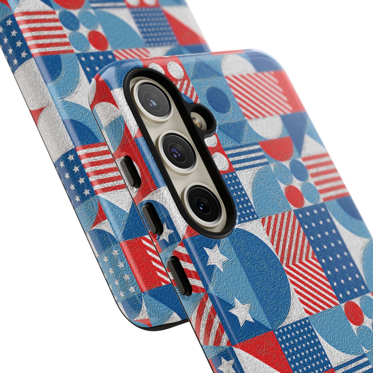 Red White and Blue Bold Pattern - BIG - Oil Paint Texture - Tough Cases