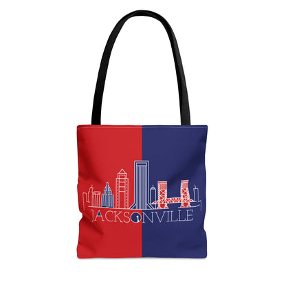 Jacksonville - Red White and Blue City series - Logo - Tote Bag