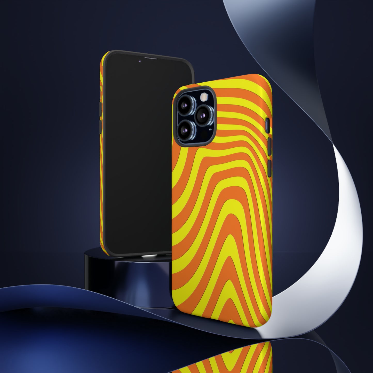 Retro wavy - yellow and orange - Tough Cases