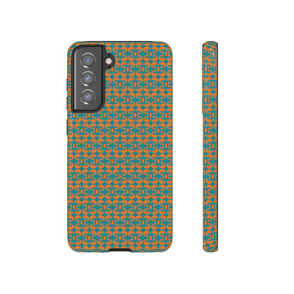 Playful dolphins - Orange - Aqua 008E97 - Tough Cases