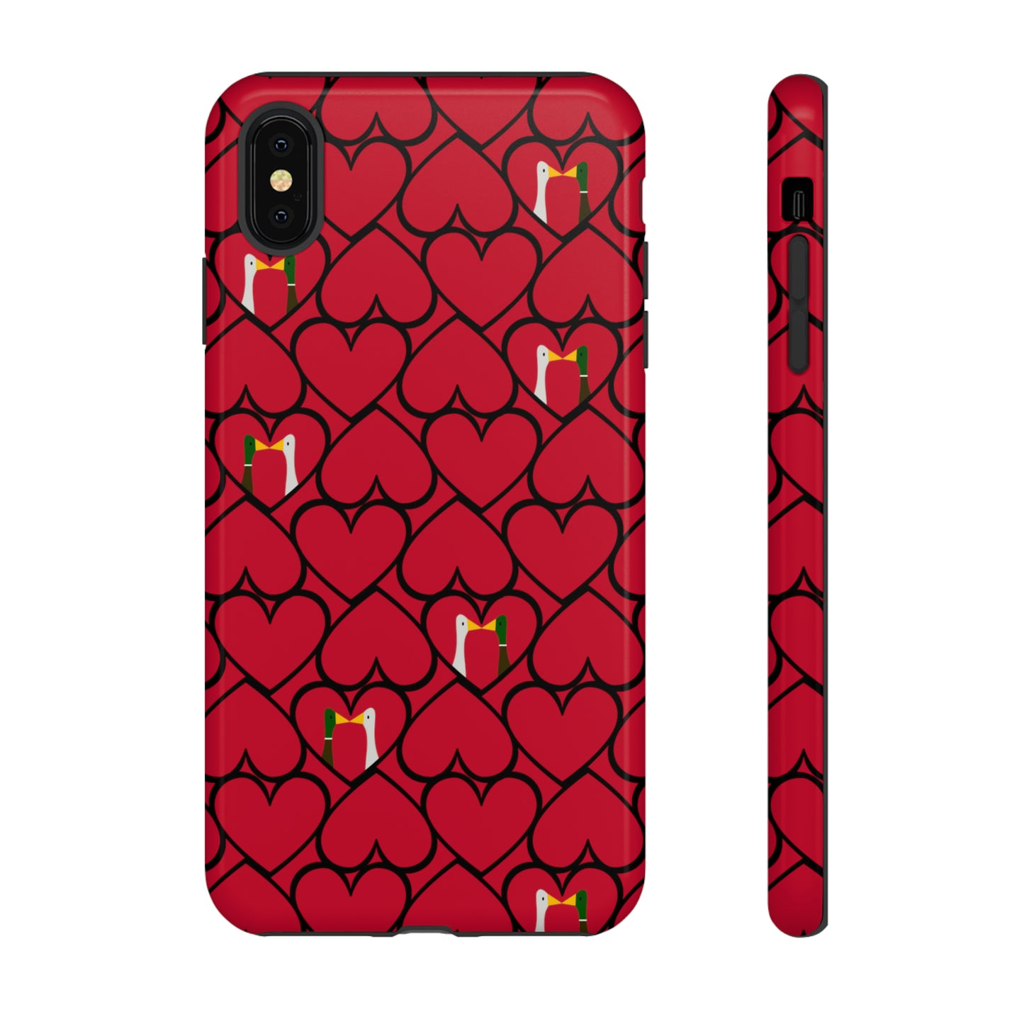 Ducks in hearts - Fire Engine Red c8092e - Tough Cases