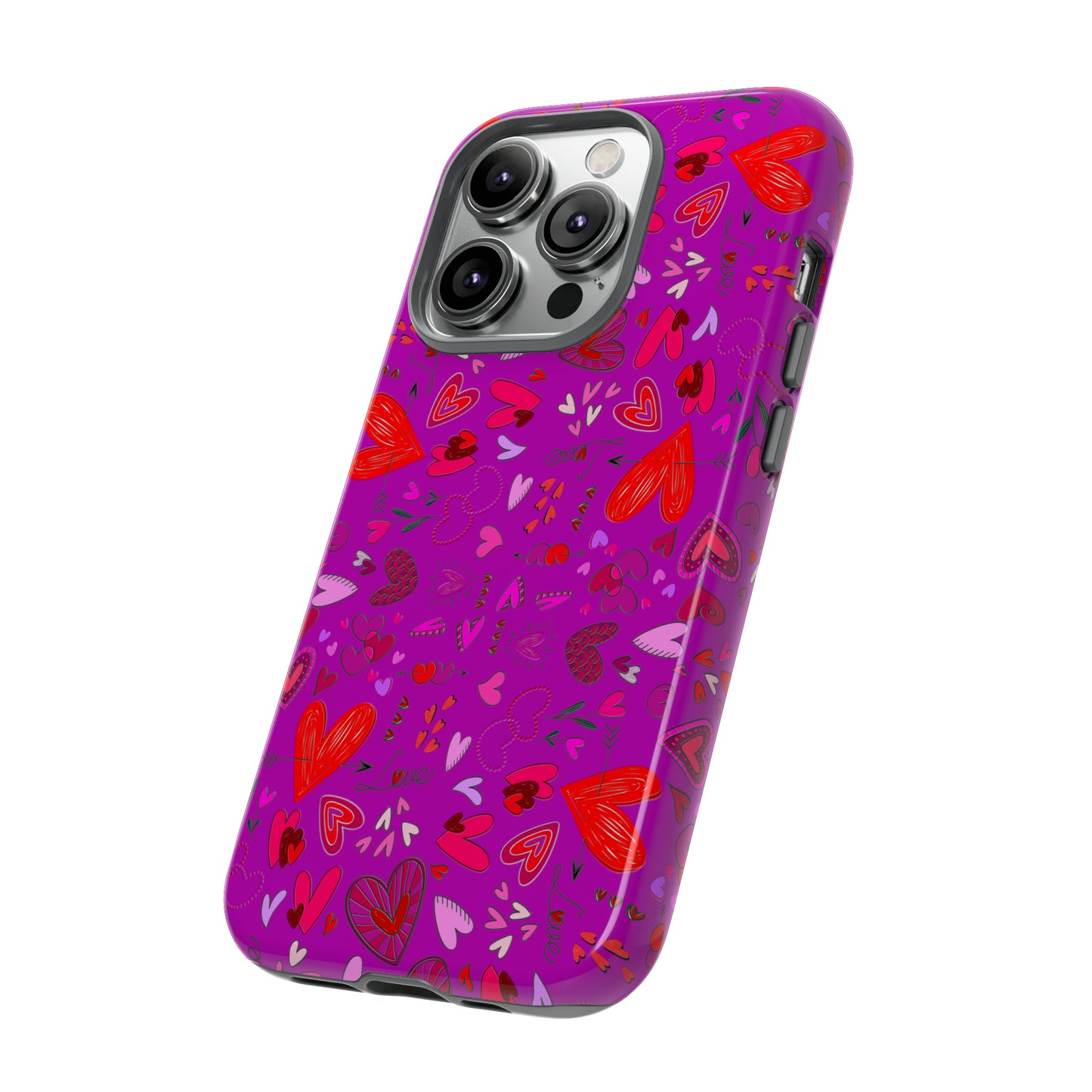 Heart Doodles - Deep Magenta B805AE - Tough Cases