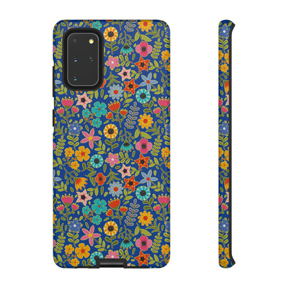 Playful Spring flowers - blue - Tough Cases