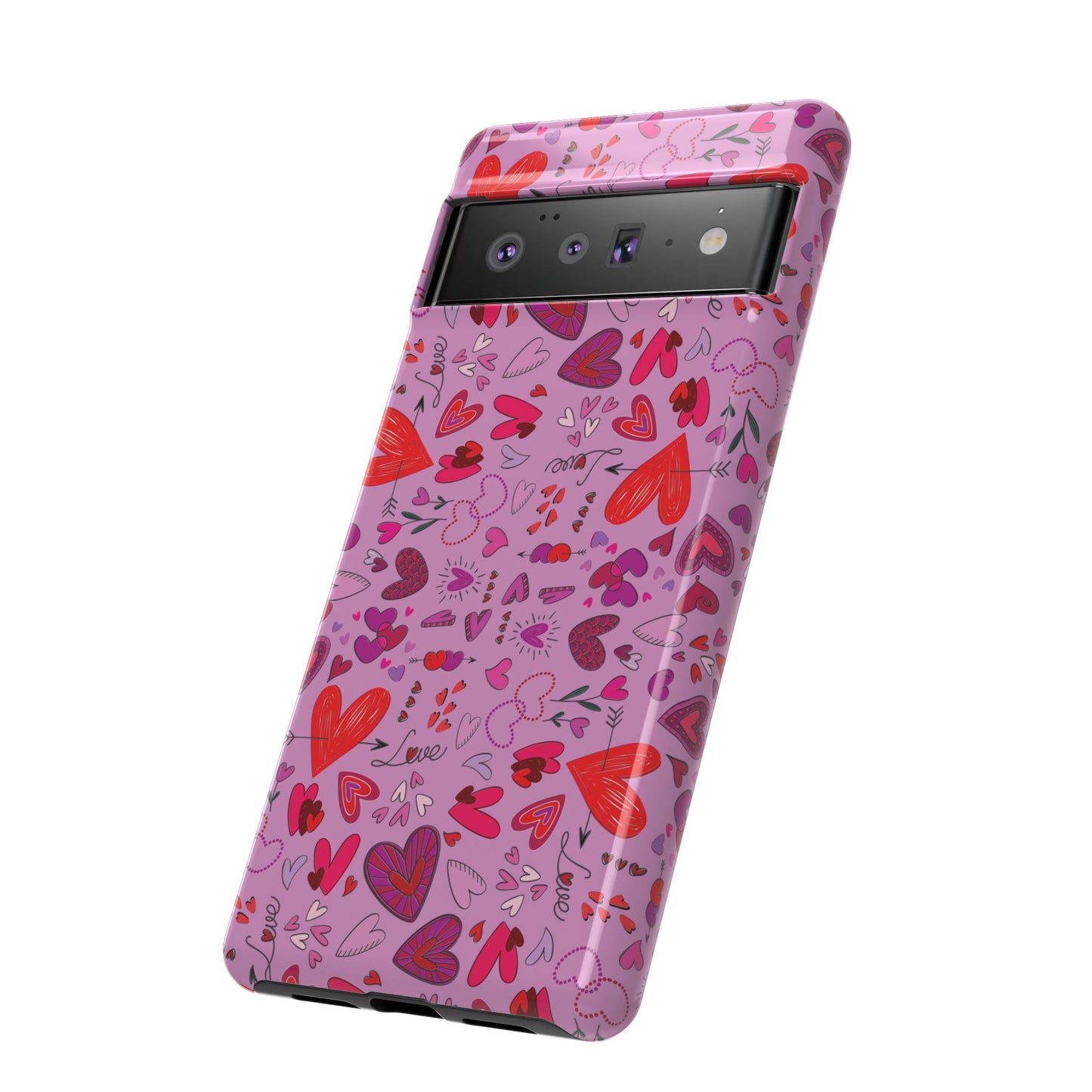 Heart Doodles - Fuschia Pink ff8eff - Tough Cases