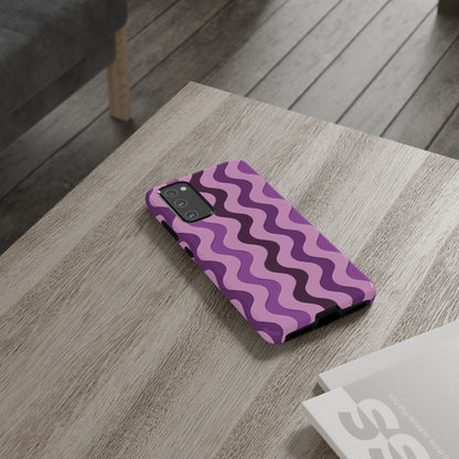 Vertical retro wavy purple and pink - Tough Cases