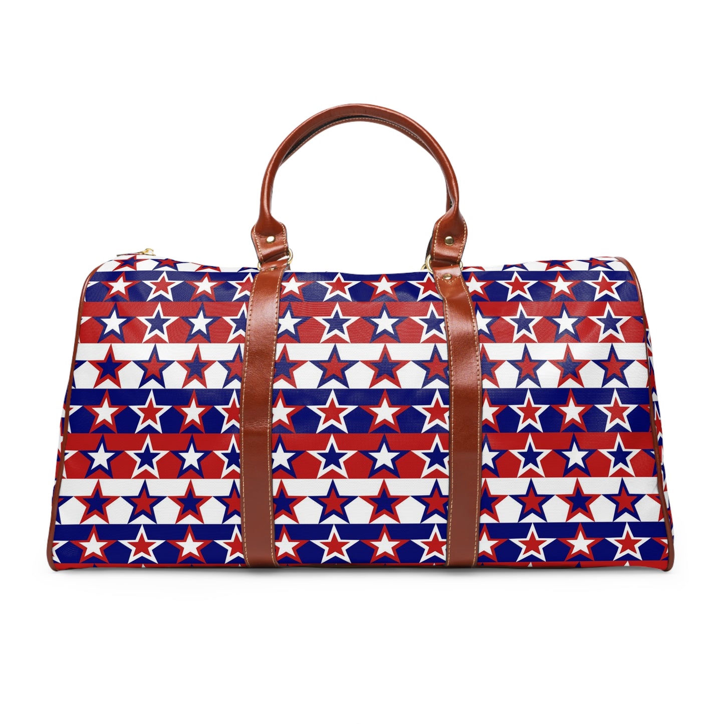 Red White and Blue Stars - Stripes - Waterproof Travel Bag