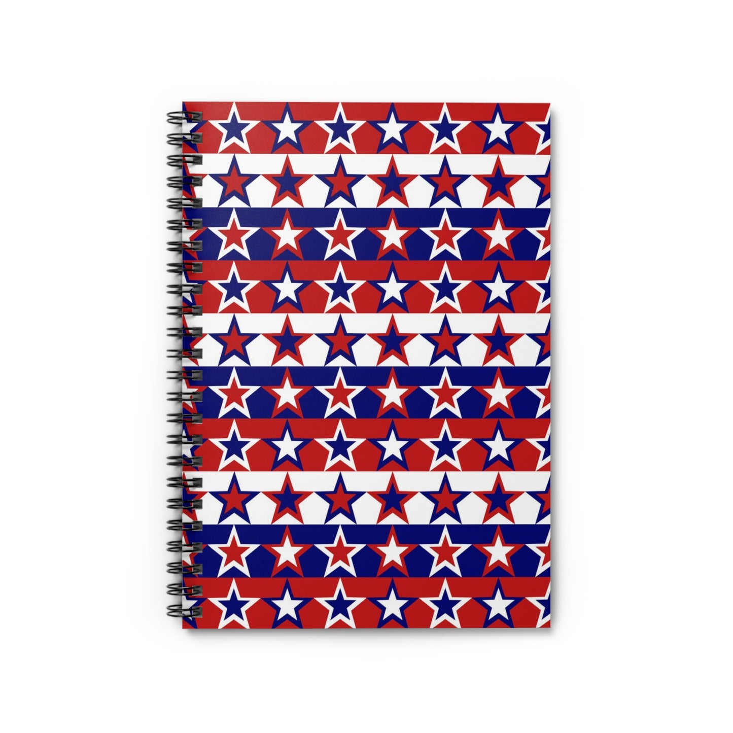 Red White and Blue Stars - Stripes - Spiral Notebook - Ruled Line