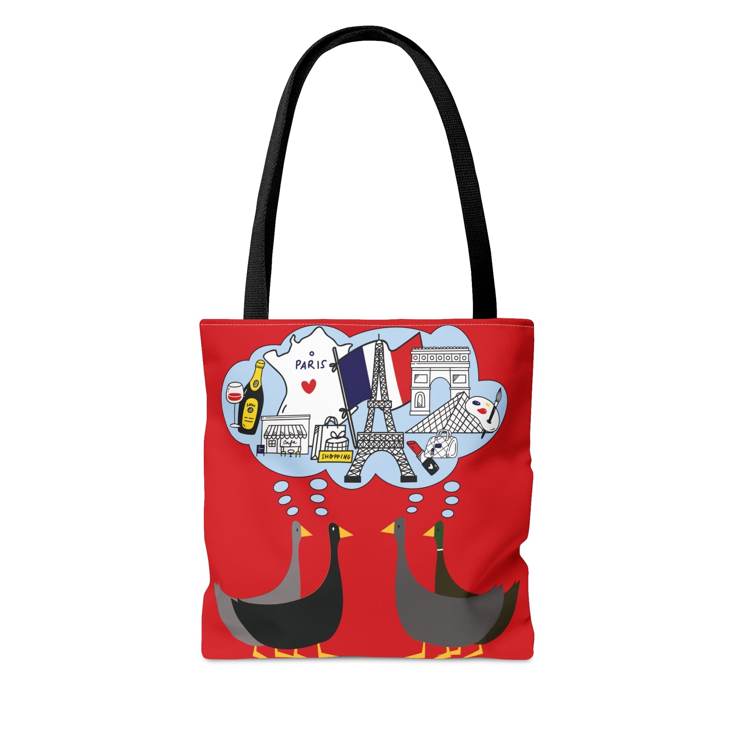 Ducks dreaming of Paris - Scarlet de0000 - Tote Bag