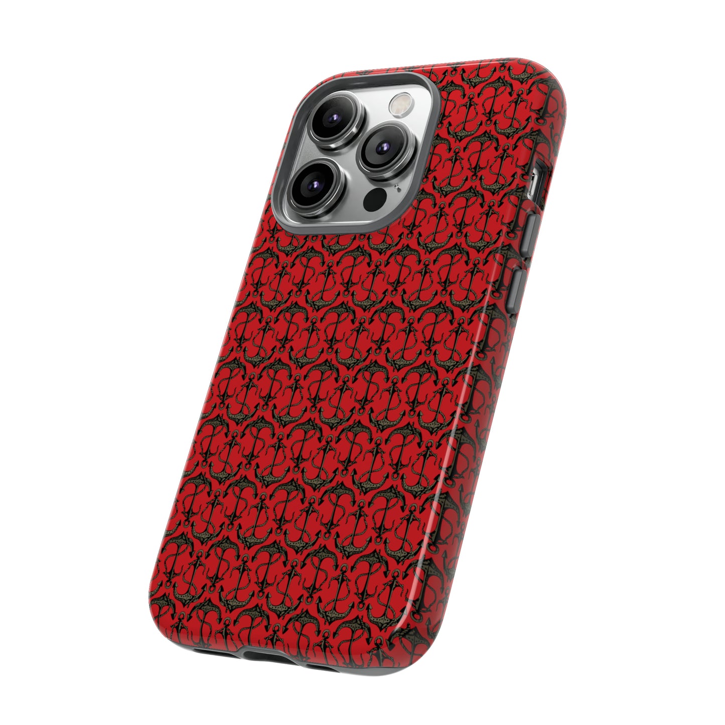 Anchors Away - Black Gray - Scarlet de0000 - Tough Cases