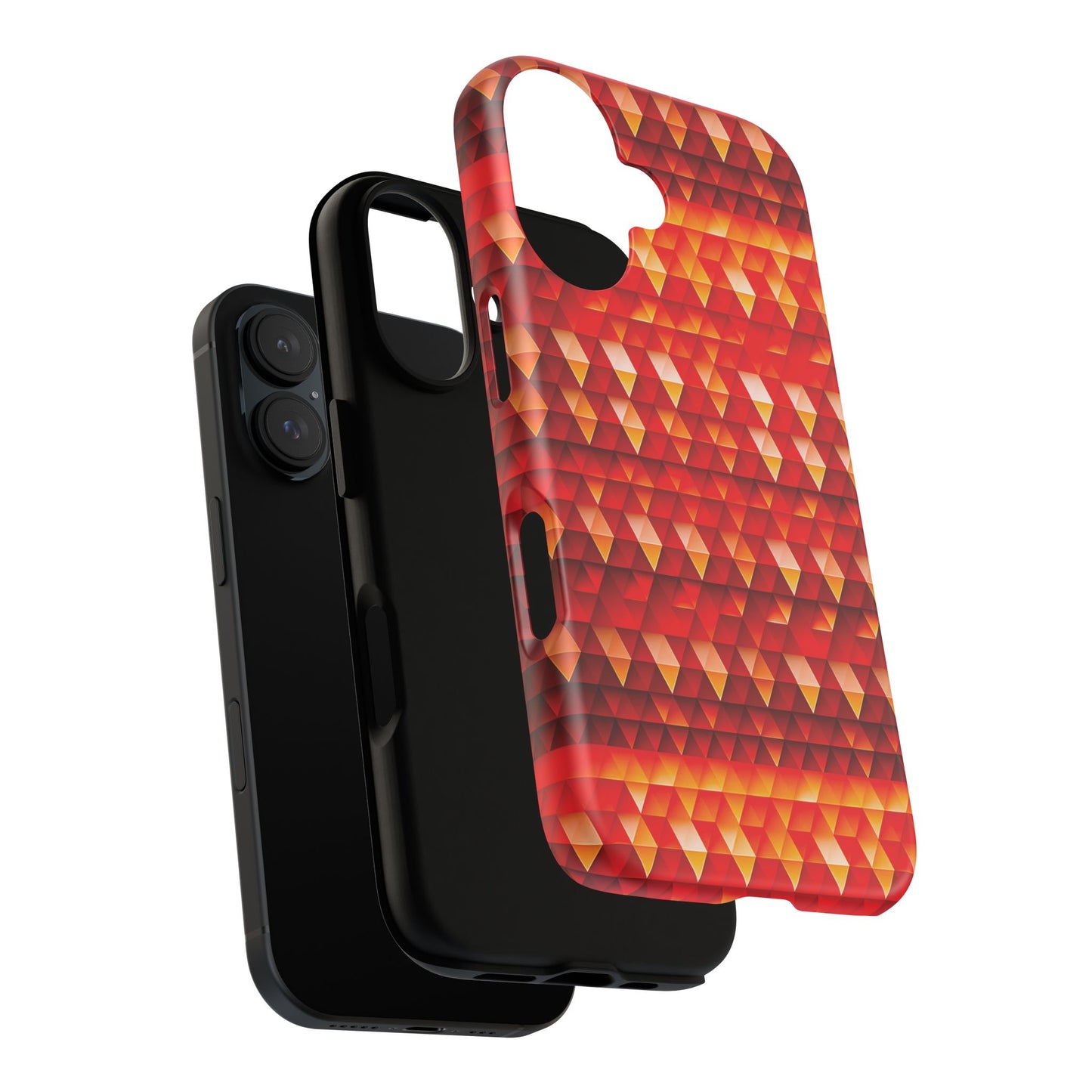 Geometric Flame - Red Triangles - Boston University Red d00000 - Tough Cases