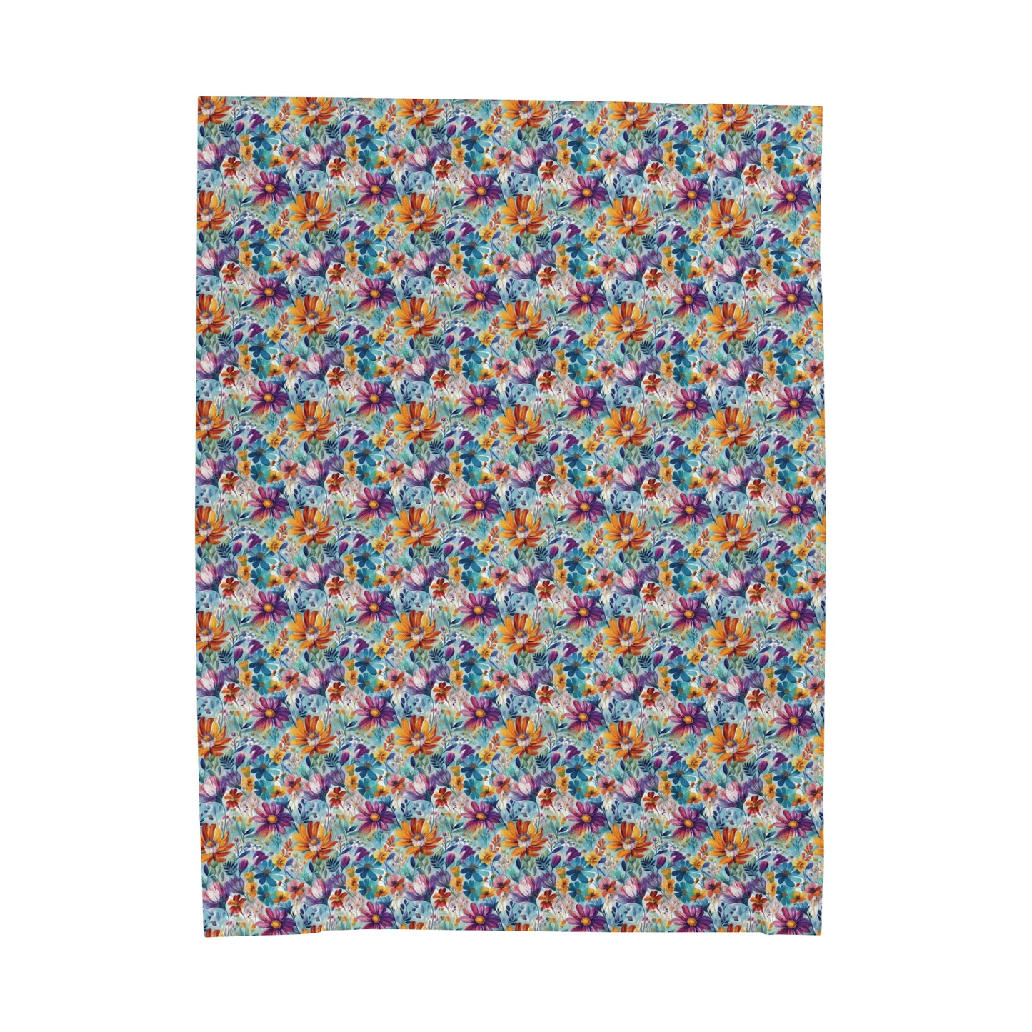 Wild Flowers - AI Generated - Velveteen Plush Blanket