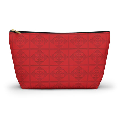 Embossed Geometric Pattern - Accessory Pouch w T-bottom