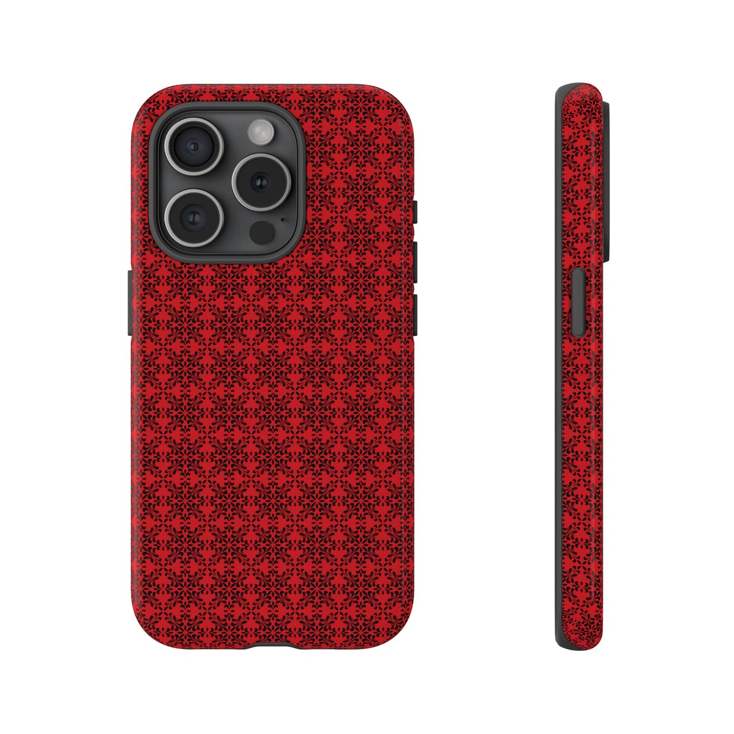 Vibrant Kaleidoscope - Black - Scarlet - Tough Cases