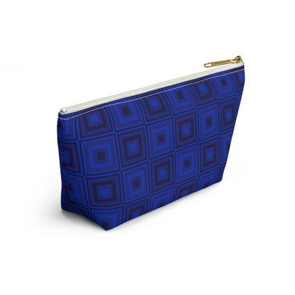 Blue Squares - Accessory Pouch w T-bottom