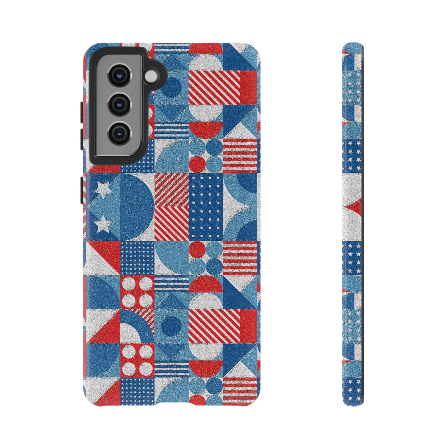 Red White and Blue Bold Pattern - BIG - Oil Paint Texture - Tough Cases