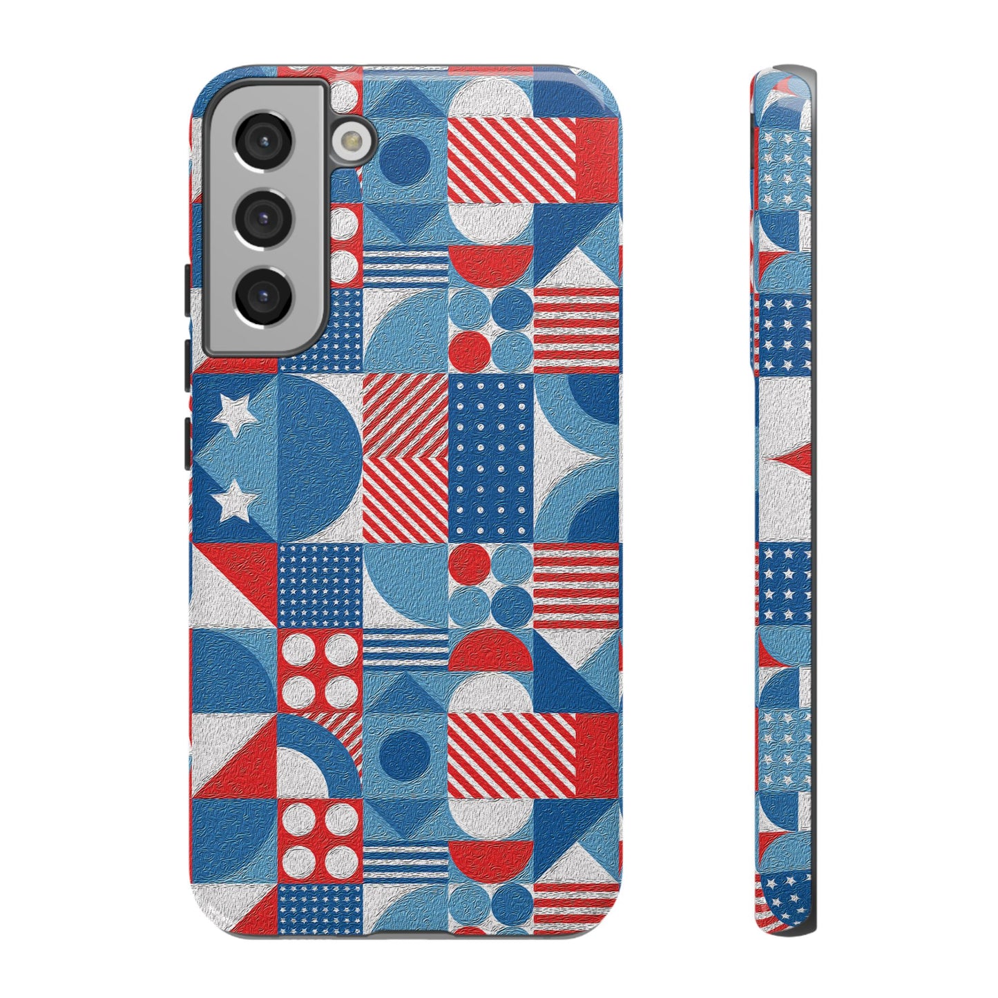 Red White and Blue Bold Pattern - BIG - Oil Paint Texture - Tough Cases