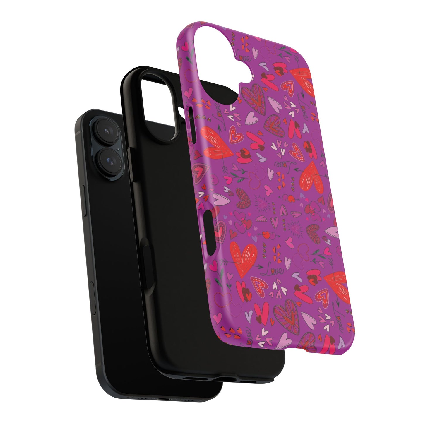 Heart Doodles - Deep Magenta B805AE - Tough Cases