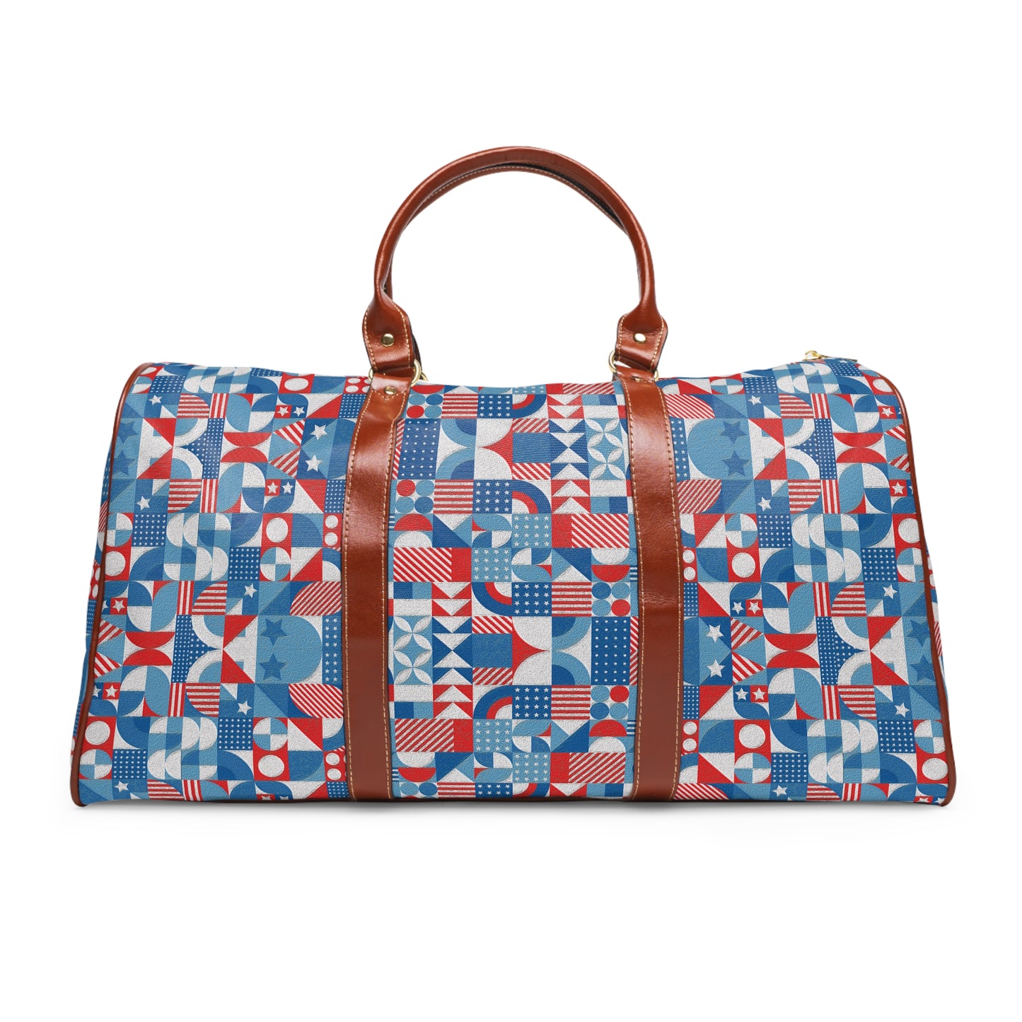 Red White and Blue Bold Pattern - Oil Paint Texture  - Waterproof Travel Bag