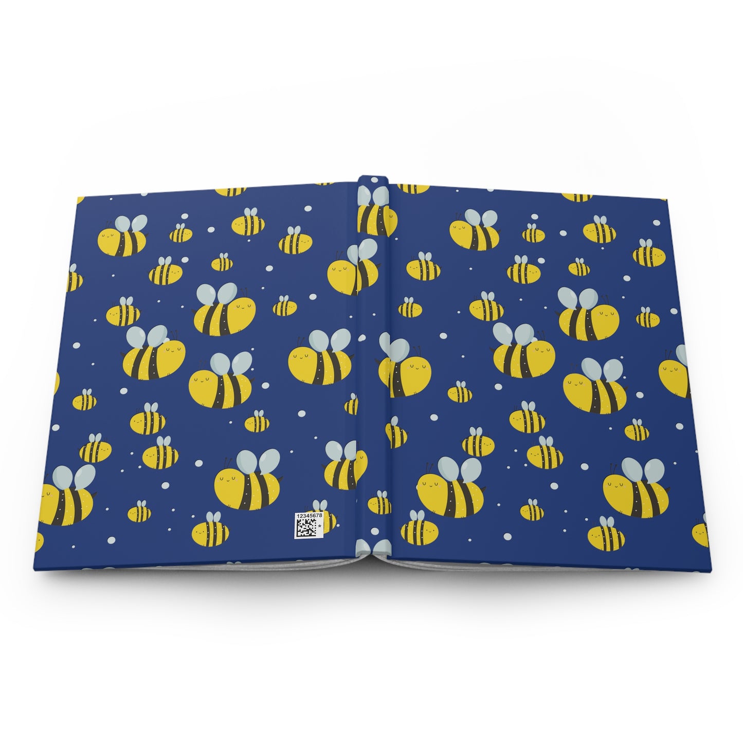 Lots of Bees - Big Print - Blue 0c3f8b - Hardcover Journal Matte