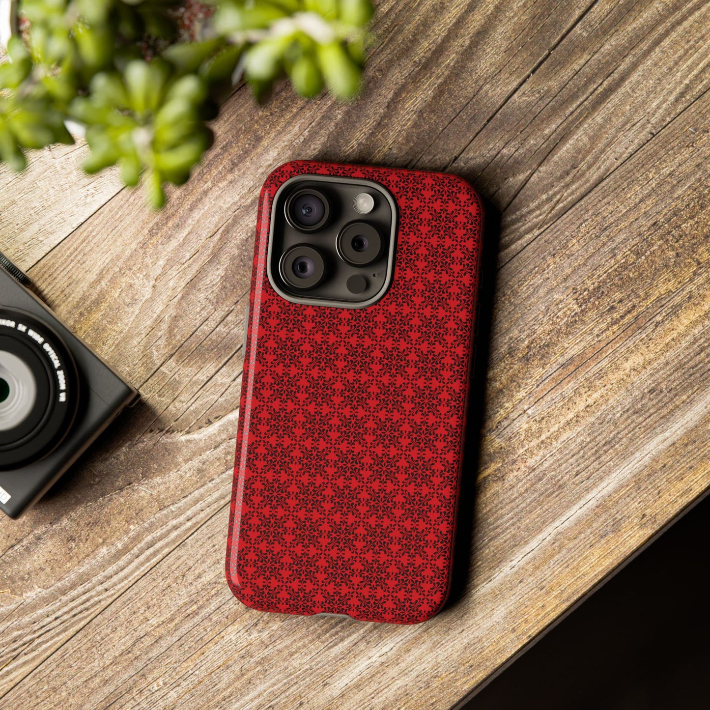 Vibrant Kaleidoscope - Black - Scarlet - Tough Cases