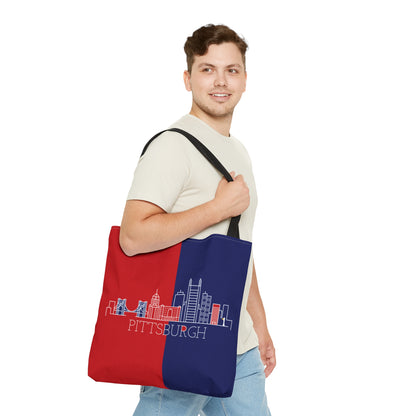 Pittsburgh - Red White and Blue City series - Logo - Tote Bag