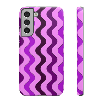 Vertical retro wavy purple and pink - Tough Cases