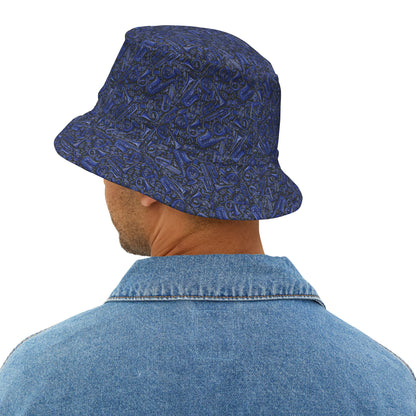 Band Camp - Blue - Black 000000 - Bucket Hat (AOP)