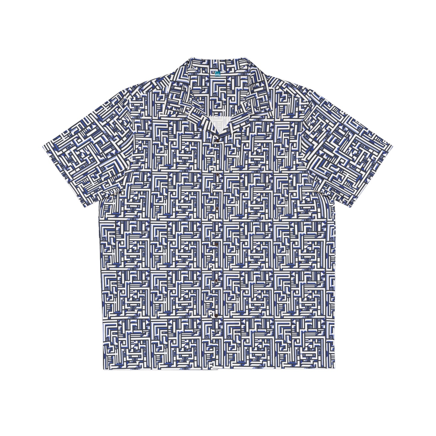Futuristic Pattern - Blue - Men's Hawaiian Shirt