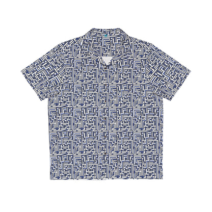 Futuristic Pattern - Blue - Men's Hawaiian Shirt