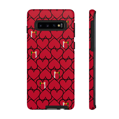 Ducks in hearts - Fire Engine Red c8092e - Tough Cases