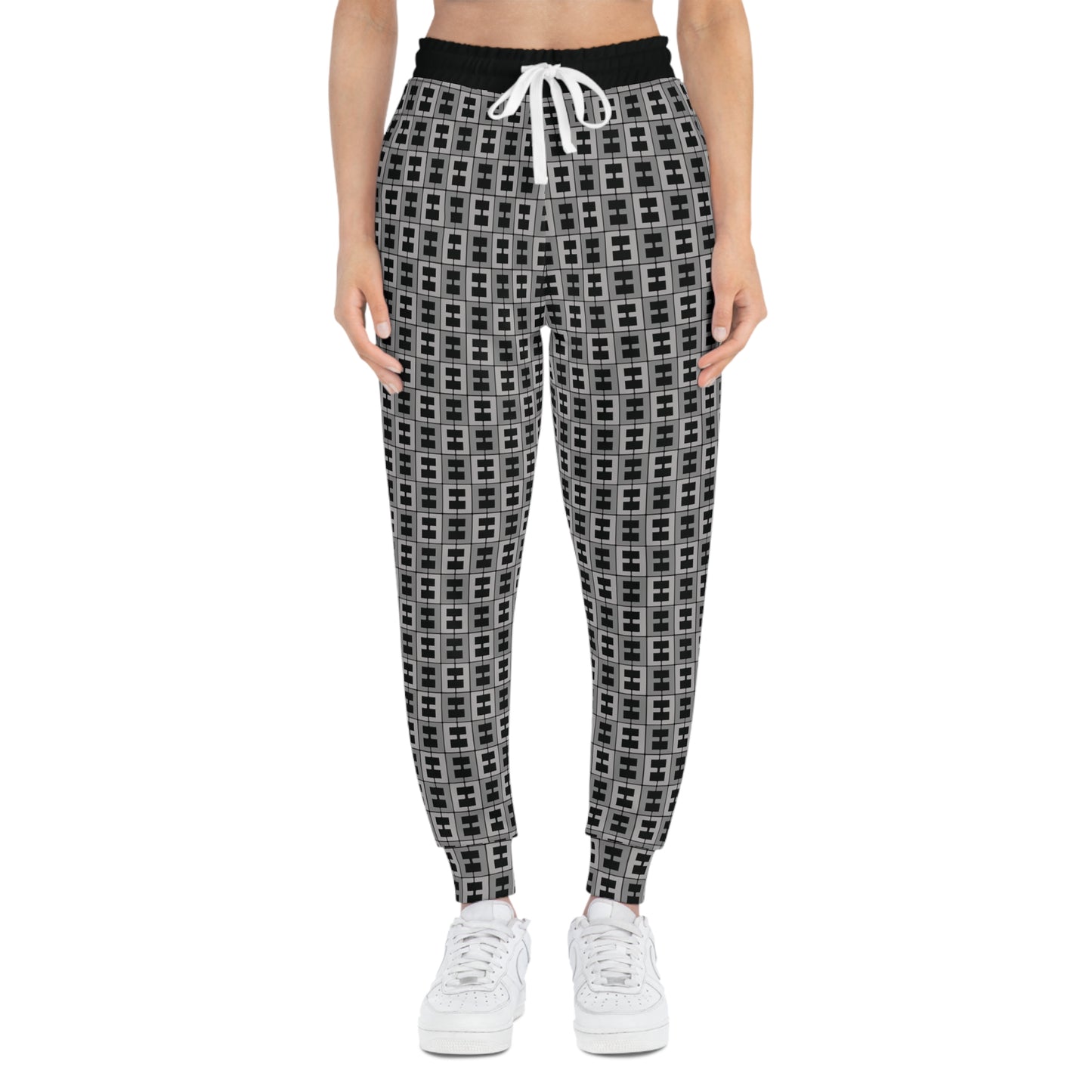 Letter Art - E - Black 000000 - Athletic Joggers