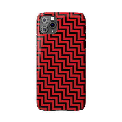 Zigs and Zags - Black - Scarlet - Slim Phone Cases