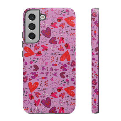 Heart Doodles - Fuschia Pink ff8eff - Tough Cases