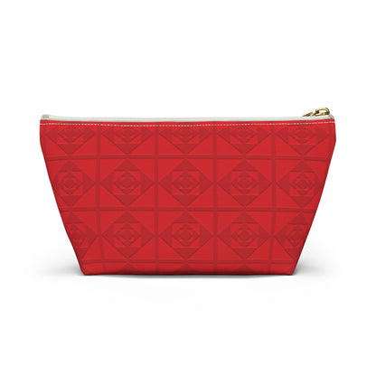 Embossed Geometric Pattern - Accessory Pouch w T-bottom